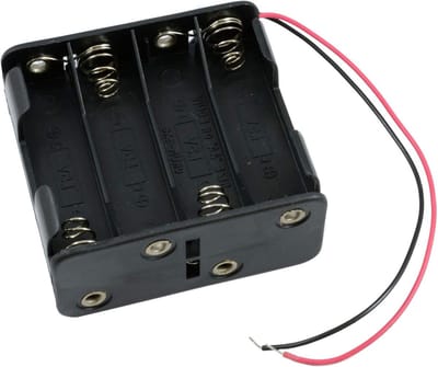Enclosed AA/AAA Batterijenhouder met Deksel en Aan/Uit Schakelaar - Plastic Opslagdoos voor Batterijen met Schakel Draden (4 Sleuven)