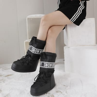 Winterlaarzen Dames Sneeuwlaarzen Halve kuit Koudebestendig Antislip Verdikken Pluche Waterdicht Dik Platform Ruimte Ski Laarzen Maat 35-43 43 gray