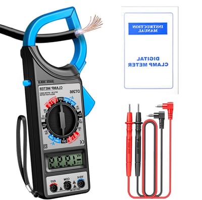 Digitale klemmeter - Spanningstester detector - Elektrische metingen - Grote kaakopening - 60 millimeter - Zwart
