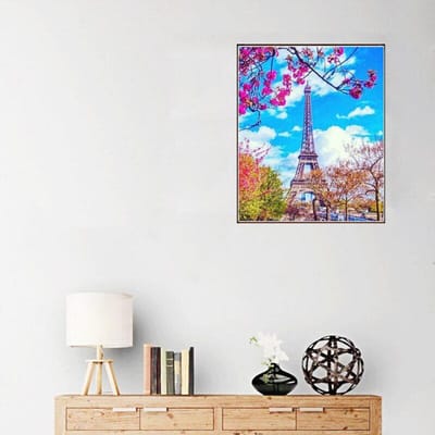 Peinture Diamant DIY Tour Forage Complet Diamants Ronds Broderie 20X30CM blue