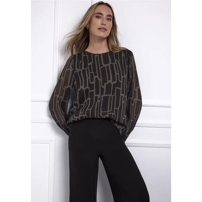 Gedessineerde chiffon blouse