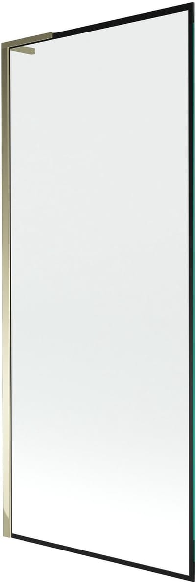 Mexen Next L badwand 1-vleugelig 80 x 150 , zwarte rand, goud - 895-080-000-03-70-50