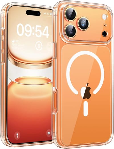 voor iPhone 17 Pro Case Compatibel met MagSafe, Volledige Camerabescherming, Wordt nooit geel, Schokbestendig Anti-vingerafdruk Anti-slip Dunne Slagvaste Hoes 6,3-Inch, Transparant