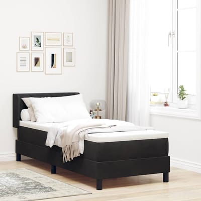 vidaXL - Boxspring - bed - met - hoofdeinde - Zwart - 200 - x - 80 - cm - Fluweel