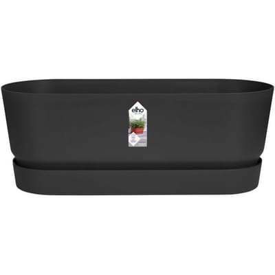 Elho Greenville Trough Long 50 - Plantenbak voor Buiten - 100% Gerecycled Plastic - L49.0 x B19.8 x H17.9 cm - Living black