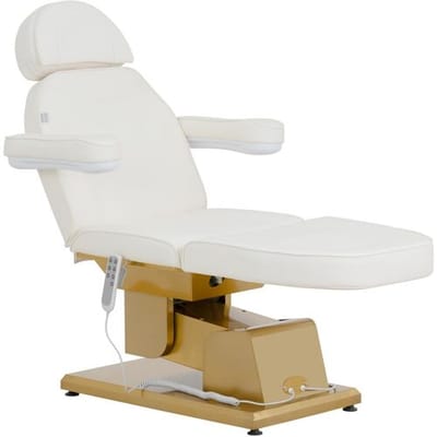 physa Elektrische behandelstoel - 3 motoren - 300 W - 200 x 60 x 60 - 82 cm - 200 kg - wit/goud 10040822