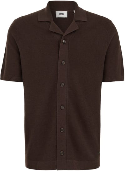 WE Fashion Heren regular fit gebreide polo van linnenmix
