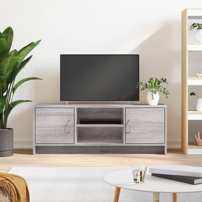 vidaXL - Tv-meubel - 102x30x37,5 - cm - bewerkt - hout - grijs - sonoma - eikenkleurig