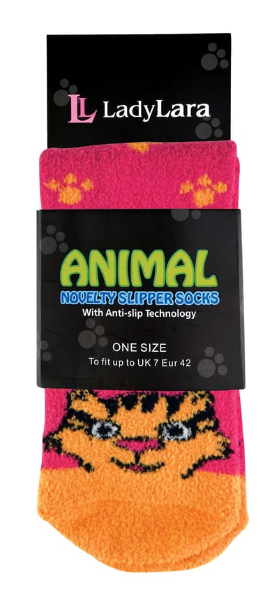 Nieuwigheid pantoffelsokken voor dames met dierenmotieven - Tijger