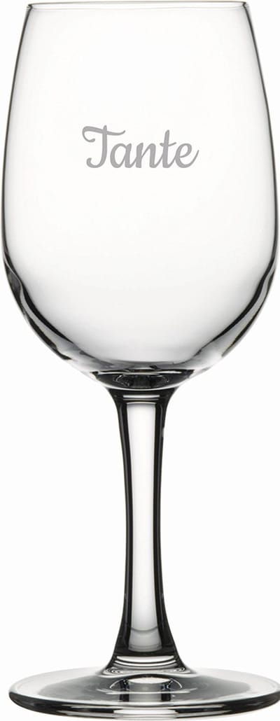 Witte wijnglas gegraveerd - 26cl - Tante
