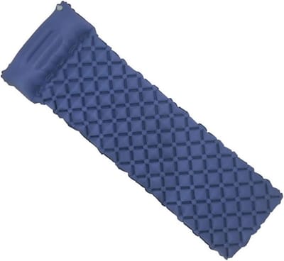 Opvouwbare Matras - Luchtbed Kussen - Kamperen Reizen - Snelle Inflatie - 190x56cm - Navy Blauw