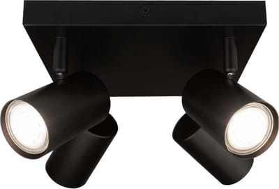 Ledvion LED Plafondspot Zwart 4-lichts Vierkant GU10 3W neutraal wit