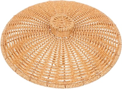 Prullenbak Deksel - Afvalbak Deksel - Afval Opbergen - Imitatie Rotan Uiterlijk - 23.5 cm - Bruin
