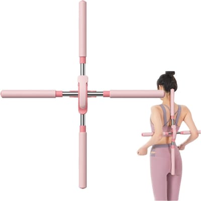 Yoga Stokken Stretching Tool Intrekbare Houdingscorrector Bultrug Correctie Stok roze