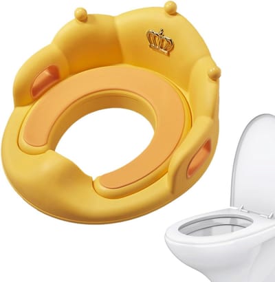 Potjeszitting kinderen - Toiletkussen kroon - Zindelijkheidstraining - Antislip en stabiel - 39x35 cm - Geel