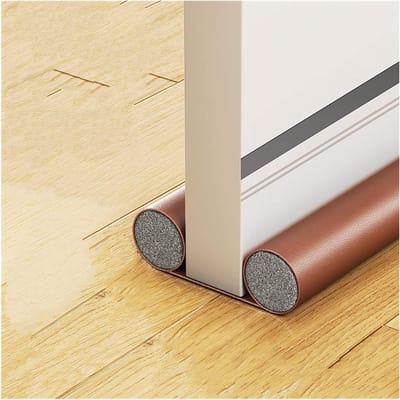Deur Tochtstopper - Winddichte Plug - Energie Besparen - Eenvoudig Op Maat - 94cm Lengte - PU Bruin