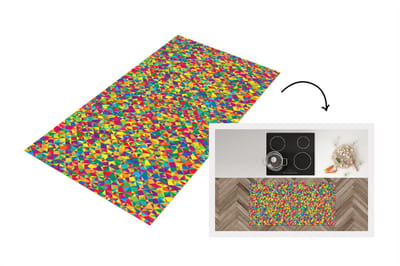 Keukenloper - Loper keuken - Patronen - Kleuren - Regenboog - Abstract - 120x60 cm - Keukenloper vinyl