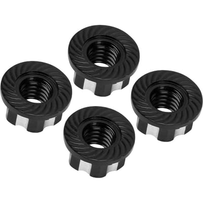 Lot de 4 écrous hexagonaux M4 en alliage d'aluminium pour voiture télécommandée HSP Sakura D3 D4 110, noir noir