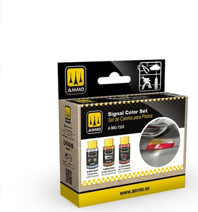 AMMO by Mig Jimenez Hobbyverf Acrylverf - MIG 7525 Cobra Motor Paints - Signaalkleuren voor Verlichting Acryl Set 3x30ml Verf set - 3x 30 ml