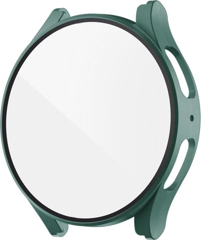 Strap-it Hard case bescherming - Stevig PC hoesje met glasplaat geschikt voor Samsung Galaxy Watch 5 40mm - groen