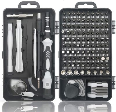 Alles-in-één Precisie Schroevendraaierset met Magnetische Schroevendraaiers en Draagtas voor Computer en Smartphone Reparaties, Zwart