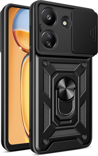 Hoesje geschikt voor Xiaomi Redmi 13C 4G/Xiaomi Poco C65 - Techsuit Camshield Back Cover - Zwart