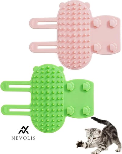 Nevolis Zelfreinigende Kattenborstel Siliconen Krabpaal verstelbare krabhandschoenen Huisdierenmassage .