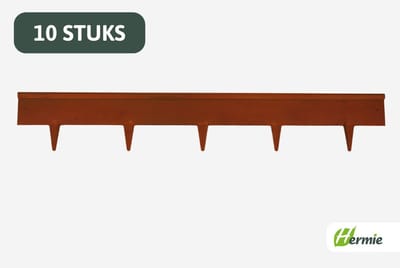 Famiflora cortenstaal borderrand 1m PREMIUM - 10 stuks - H16 cm - 1.2 mm dikte - handig schuifsysteem - inclusief grondpennen & met afgeronde bovenkant - 10 koppelbare borderranden (10 meter) - Flexibele afboording met roestkleurige uitstraling
