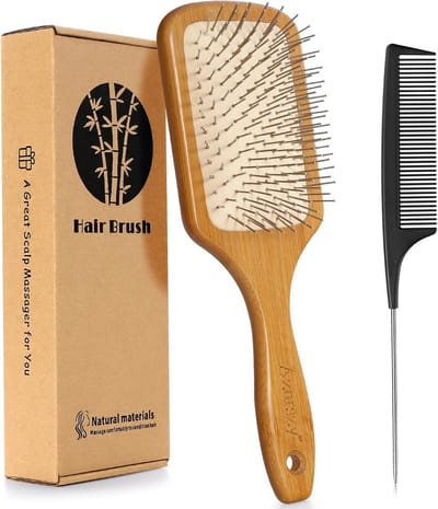 Multifunctional Head Massager with Air Pad/Stainless Steel Bristles, Dry Wet Brush Comb for Scalp Stimulation/Hair Growth/Daily Care
