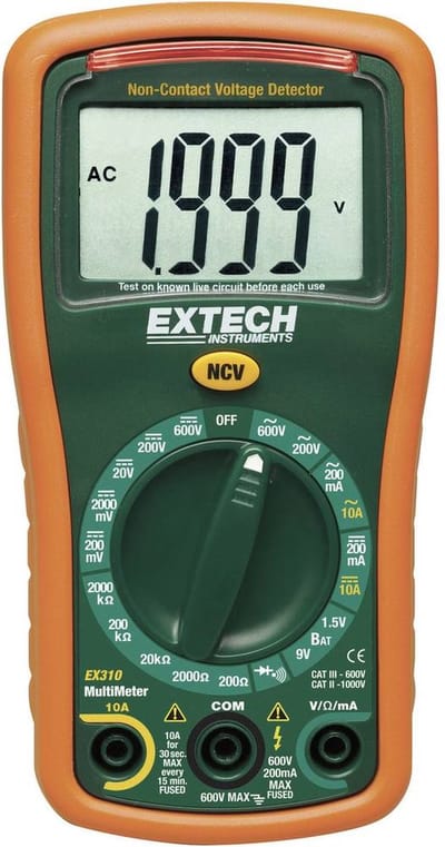 Extech EX310 - multimeter - CAT III 600V - contactloze spanningsdetector