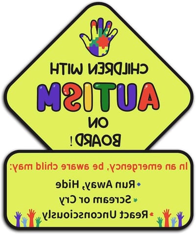 Autismestickers Auto's Kind Autisme 3 Stuks 15x12cm Sticker Weerbestendig Decals Noodwaarschuwing Autistisch Bord Bumper Muur