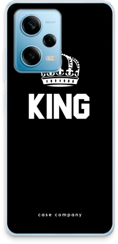 Case Company® - Hoesje geschikt voor Xiaomi Redmi Note 12 Pro 5G hoesje - King zwart - Soft Cover Telefoonhoesje - Bescherming aan alle Kanten en Schermrand