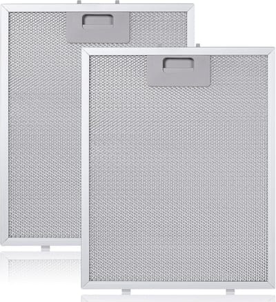 Set van 2 metalen vetfilters voor afzuigkappen, 320 x 260 mm, vervangingsfilters voor optimale vetafscheiding en luchtcirculatie