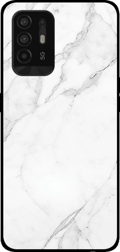 Smartphonica Telefoonhoesje voor OPPO A94 5G met marmer opdruk - TPU backcover case marble design - Wit geschikt voor Oppo A94 5G
