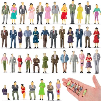 50 Stuks 1:50 HO Schaal Model Figuren in Diverse Houdingen - Miniatuur Mensen voor Architectonische Modellen en Diorama's