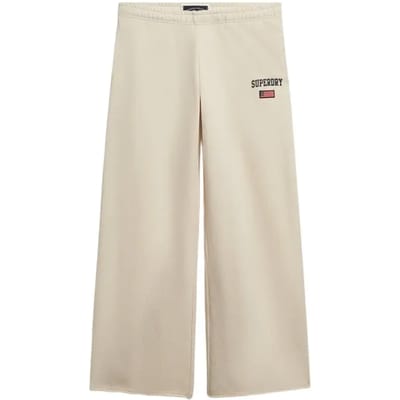 Superdry Athletic Essentials Joggingbroek met Wijde Pijpen White Grootte: 38