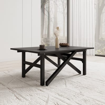 Meubella - Xalir - Salontafel uitschuifbaar - Zwart - 100x70x40 cm