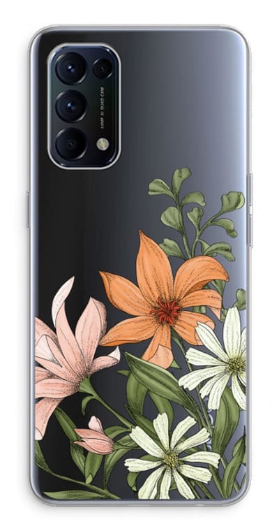 Case Company® - Hoesje geschikt voor Oppo Find X3 Lite hoesje - Floral bouquet - Soft Cover Telefoonhoesje - Bescherming aan alle Kanten en Schermrand