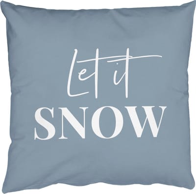 Sierkussens - Kussentjes Woonkamer - 50x50 cm - Sneeuw - Winter - Blauw - Let it snow - Kerstdecoratie voor binnen - Kerstversiering woonkamer decoratie - Kerstmis versiering in huis - Christmas decorations - Kerstaccessoires