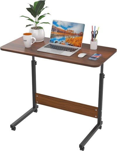 Verstelbare Roltafel voor Bed en Bank - Hoogte 69-89 cm met 4 Afsluitbare Wielen - Ideaal voor Slaapkamer en Woonkamer