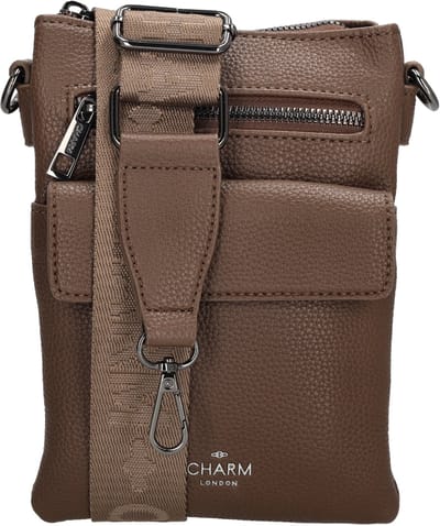 Charm London Pentonville Schoudertas - Crossbodytas - Schouderband - Praktisch - Vakken - Mokka
