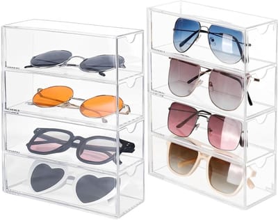 Organiser voor Zonnebrillen en Brillen met 4 Lades - Acryl Brillenhouder voor Sieraden en Cosmetica