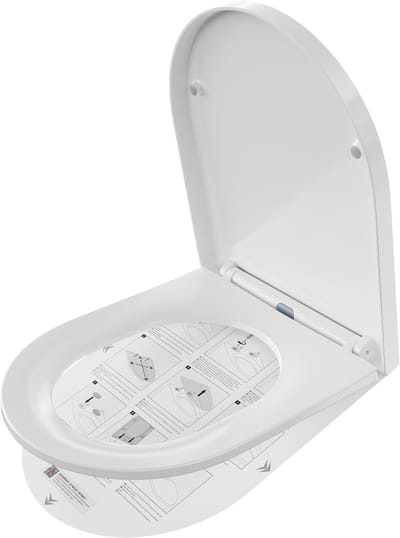 Anycee Max Toiletbril D-vorm - WC-brill Softclose met deksel - Belastbaar tot 150 kg - Duroplast - Easy Clean functie - Wit
