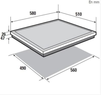Keramische Kookplaat - 4 Pits Fornuis - Snel Koken - QuickLight Zones - 68 cm Breed - Zwart