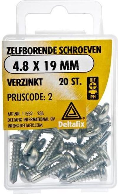 4.8x19mm zelfborende schroef verzinkt 20st