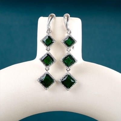 POMOiii Luxe Oorbellen met Hanger voor Dames met 5a Zirkonia Steen Dames Feest Bruiloft Trendy Hangende Meisjes Oorbellen