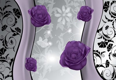 Fotobehang Flowers Floral Pattern | XL - 208cm x 146cm | 130g/m2 Vlies