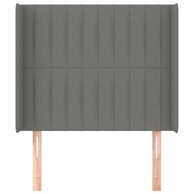 vidaXL - Hoofdbord - met - randen - 83x16x118/128 - cm - stof - donkergrijs