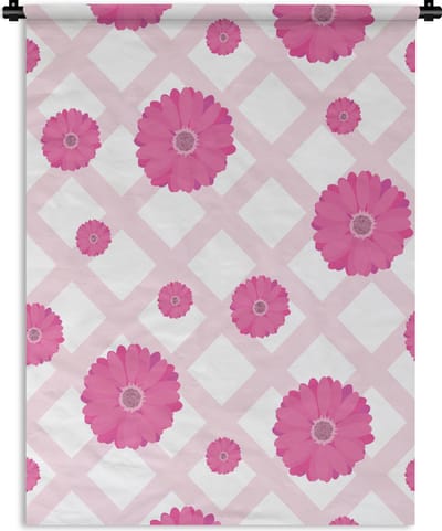 Wandkleed - Wanddoek - Bloemen - Patronen - Pastel - 90x120 cm - Wandtapijt