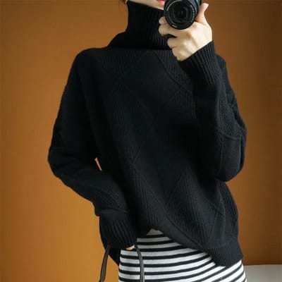 Coltrui Dames Losse Pullover Herfst en Winter Mode Breigoed Dames Kort Damesstijl Trui Verdikt Warm S
